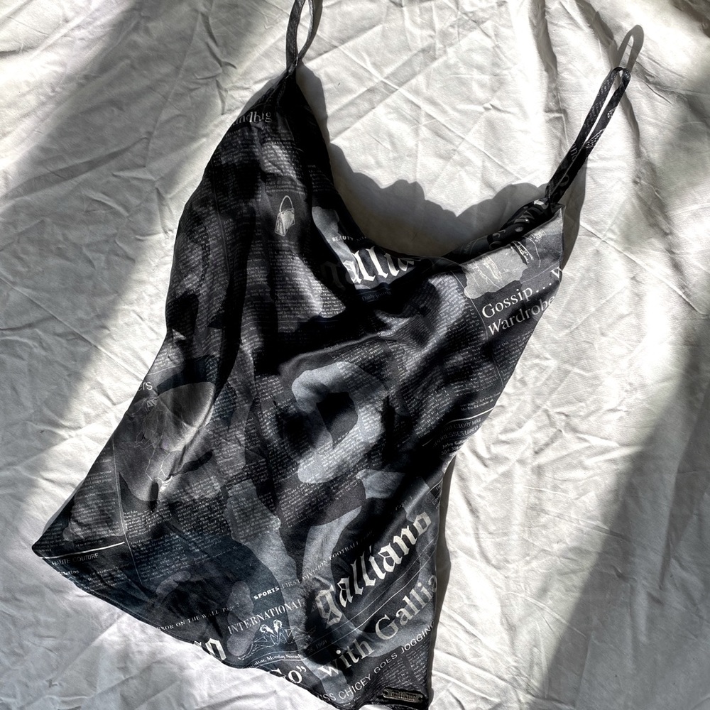 John Galliano Newspaper Print Tank